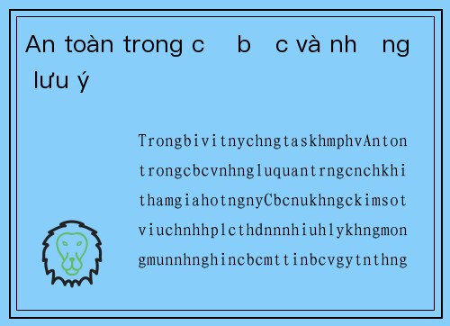 An toàn trong cờ bạc và những lưu ý