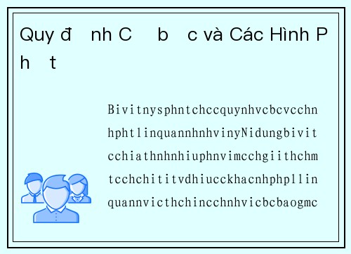 Quy định Cờ bạc và Các Hình Phạt