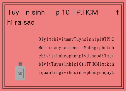 Tuyển sinh lớp 10 TP.HCM Đề thi ra sao