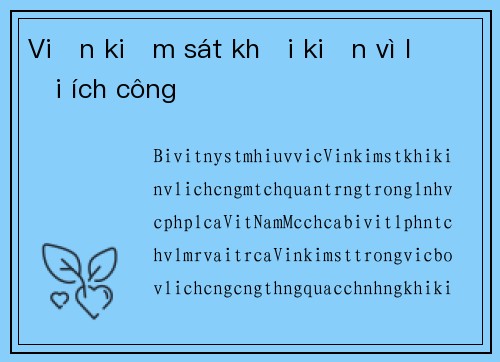 Viện kiểm sát khởi kiện vì lợi ích công